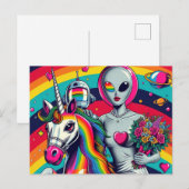 Buitenaardse Bruid op een Eenhoorn Briefkaart (Voorkant / Achterkant)