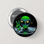 Buitenaardse buitenaardse buitenaardse geven Vrede Ronde Button 5,7 Cm (Voorkant /achterkant)