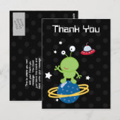 Buitenaardse buitenaardse jongen's dank je briefka briefkaart (Voorkant / Achterkant)