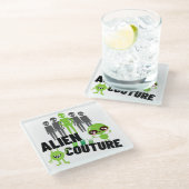 Buitenaardse couture.w glazen onderzetter (Schuin)