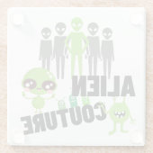 Buitenaardse couture.w glazen onderzetter (Achterkant)