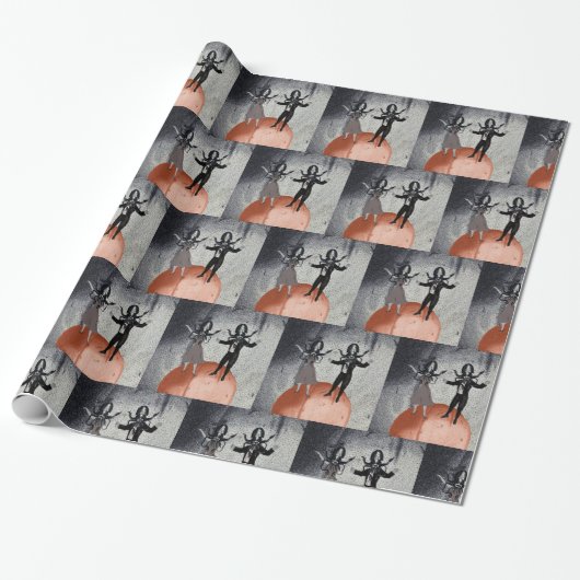 Buitenaardse dansviering cadeaupapier (Uitgerold)