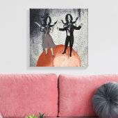 Buitenaardse dansviering canvas afdruk (Insitu (Woonkamer))