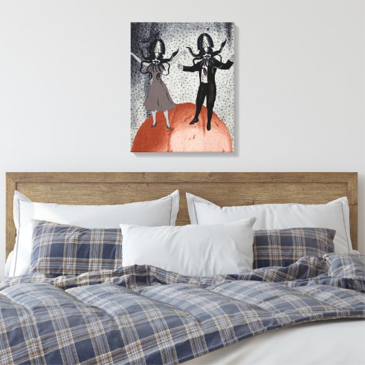 Buitenaardse dansviering canvas afdruk (Insitu (Slaapkamer))