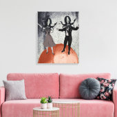 Buitenaardse dansviering canvas afdruk (Insitu (Woonkamer))