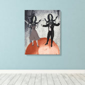 Buitenaardse dansviering canvas afdruk (Insitu (Houten vloer))