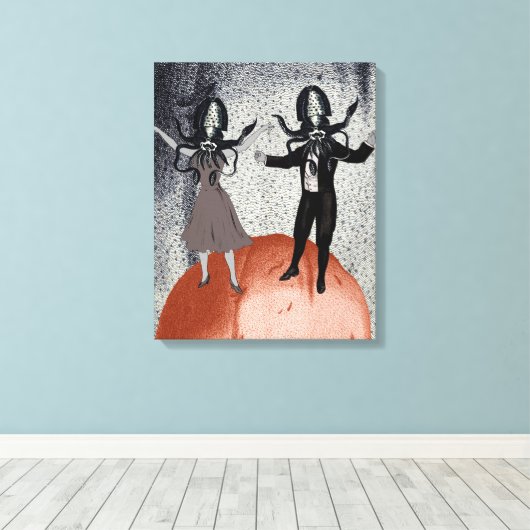 Buitenaardse dansviering canvas afdruk (Insitu (Houten vloer))