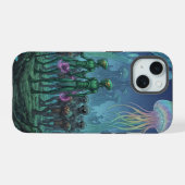 Buitenaardse diepzee-ontmoeting iPhone 15 case (Achterkant horizontaal)