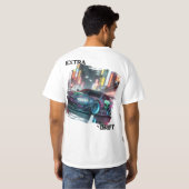 Buitenaardse Drift Auto T-shirt (Achterkant volledig)