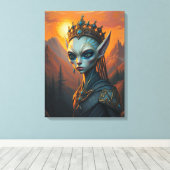 Buitenaardse Elfen Koningin Starlight Oracle - Don Canvas Afdruk (Insitu (Houten vloer))
