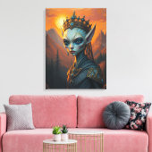 Buitenaardse Elfen Koningin Starlight Oracle - Don Canvas Afdruk (Insitu (Woonkamer))
