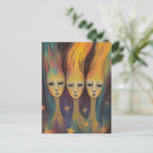 Buitenaardse Energie Wezens Licht Entiteiten Sterr Briefkaart (Staand voorkant)