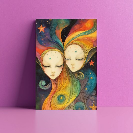 Buitenaardse Energie Wezens Licht Entiteiten Sterr Briefkaart