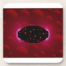 buitenaardse energiebron met achtergrondbollen bier onderzetter