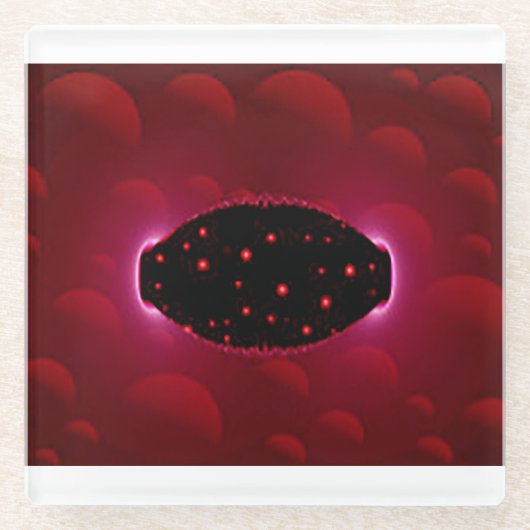 buitenaardse energiebron met achtergrondbollen glazen onderzetter (Voorkant)