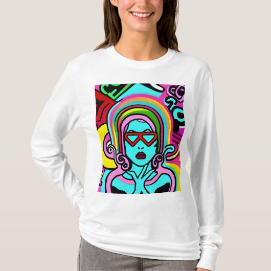 buitenaardse engel vrouw sicodelico t-shirt (Voorkant)