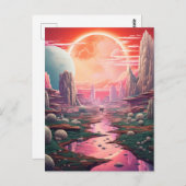 Buitenaardse fantasiewereld briefkaart (Voorkant / Achterkant)