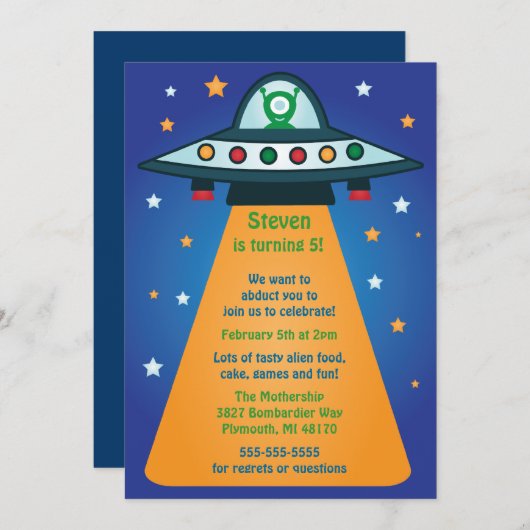 Buitenaardse feestdagen kaart (Voorkant / Achterkant)