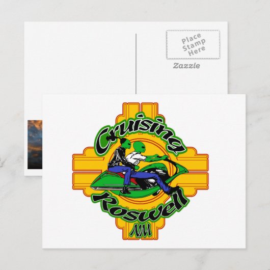 buitenaardse fiets briefkaart (Voorkant / Achterkant)