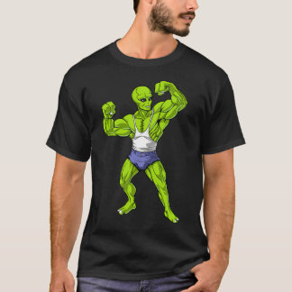 Buitenaardse fitness bodybuilder t-shirt