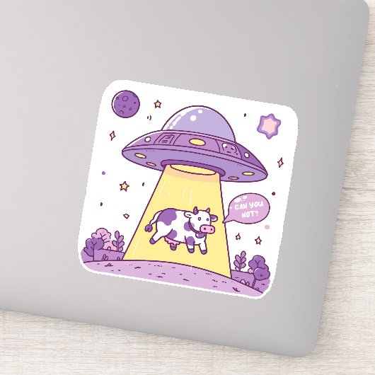 Buitenaardse gen Z koe ontvoering Sticker (Detail)