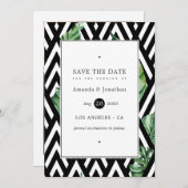 Buitenaardse geometrische woudbruiloft save the date (Voorkant / Achterkant)