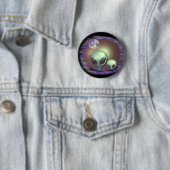 Buitenaardse grijzen ronde button 5,7 cm (In situ)