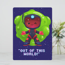 BUITENAARDSE, HEELAL, RAKETSCHIP, PLANEET EN ASTRO FEESTDAGENKAART