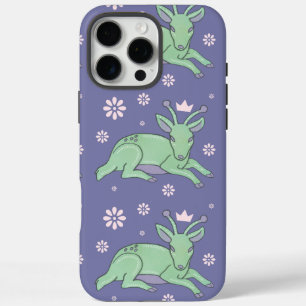 Buitenaardse Herten Folk Art Whimsical Groen Jon iPhone 16 Pro Max Hoesje