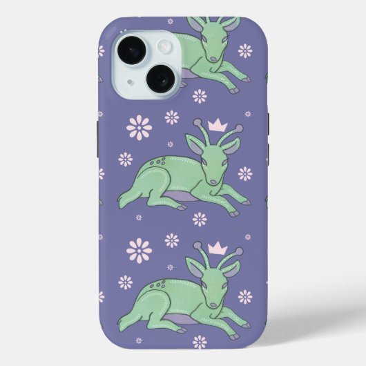 Buitenaardse Herten Folk Art | Whimsical Groen Jon Case-Mate iPhone Case (Achterkant)