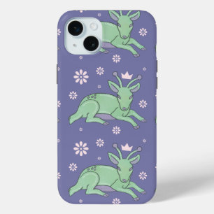 Buitenaardse Herten Folk Art Whimsical Groen Jon iPhone 15 Mini Hoesje