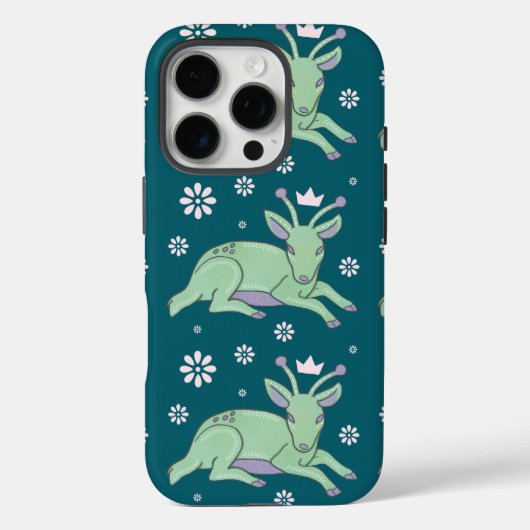 Buitenaardse Herten Folk Art | Whimsical Groen Jon Case-Mate iPhone Case (Achterkant)