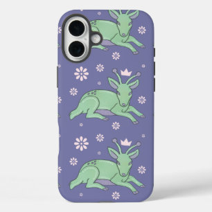 Buitenaardse Herten Folk Art Whimsical Groen Jon iPhone 16 Plus Hoesje