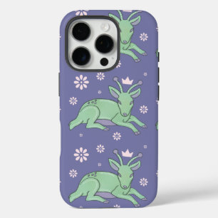 Buitenaardse Herten Folk Art Whimsical Groen Jon iPhone 16 Pro Hoesje