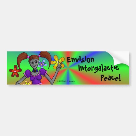 Buitenaardse Hippie Bumpersticker (Voorkant)