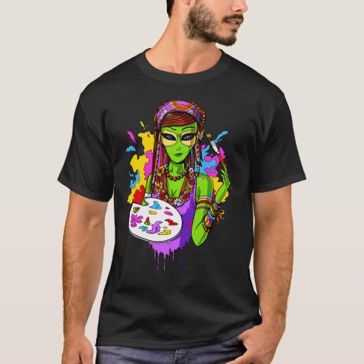 Buitenaardse Hippie Schilder T-shirt (Voorkant)
