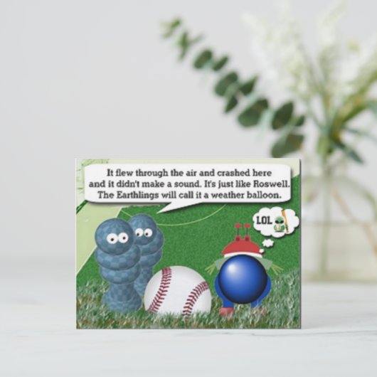 buitenaardse humor briefkaart (Staand voorkant)