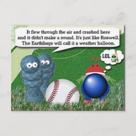 buitenaardse humor briefkaart (Voorkant)