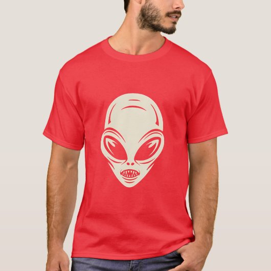 Buitenaardse illustratie van een schets humanoïde t-shirt (Voorkant)