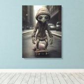 Buitenaardse invasie op wielen canvas afdruk (Insitu (Houten vloer))