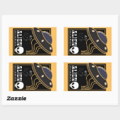 Buitenaardse invasie UFO-ruimtestelsel Rechthoekige Sticker (Vel)