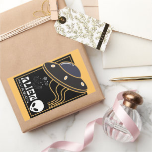 Buitenaardse invasie UFO-ruimtestelsel Rechthoekige Sticker