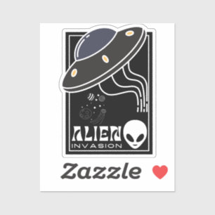 Buitenaardse invasie UFO-ruimtestelsel Sticker