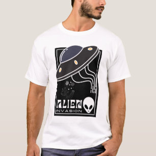Buitenaardse invasie UFO-ruimtestelsel T-shirt