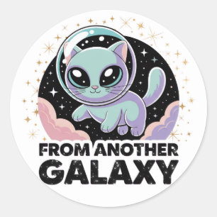 Buitenaardse Kat Kosmisch Ontwerp Ruimte Kitty Sci Ronde Sticker
