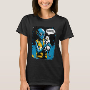 Buitenaardse Kat Pixel Retro SciFi Humor 5 T-shirt