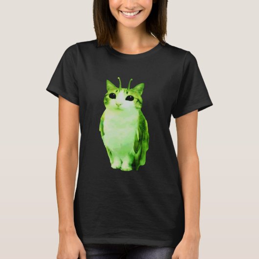 Buitenaardse Kat Uil Grappige Ruimte Kosmische Kat T-shirt (Voorkant)