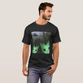 Buitenaardse Katten UFO Grappige Enge Kat Meme Cad T-shirt (Voorkant volledig)