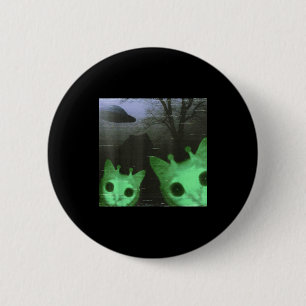 Buitenaardse Katten Ufo Grappige Enge Kat Meme Voo Ronde Button 5,7 Cm