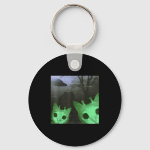 Buitenaardse katten Ufo grappige enge kat meme voo Sleutelhanger